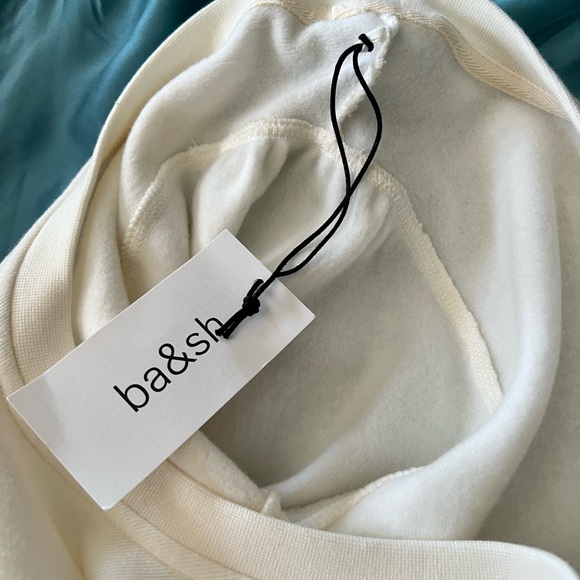 NWT BA&SH FEY CROPPED SUPER SOFT LOW BACK SWEATSHIRT - Picture 11 of 12